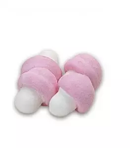 Spekken 5 cm grote Champignon suiker marshmallow Roze/wit prijs per stuk