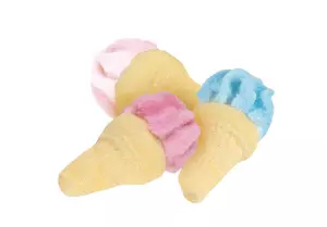 Marshmallow ijsjes 5,5 x 3 cm prijs is per stuk glutenvrij.