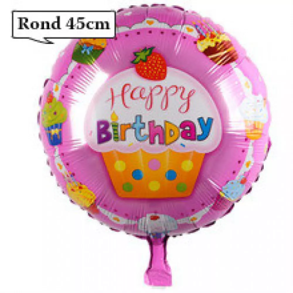 Folie ballon Happy Birthday cupcake 45cm