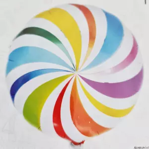 Folie ballon regenboog kleuren spiraal 45cm