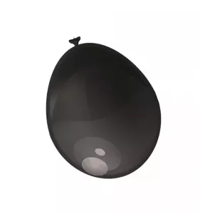 Ballon zwart metallic 30cm (10-stuks)
