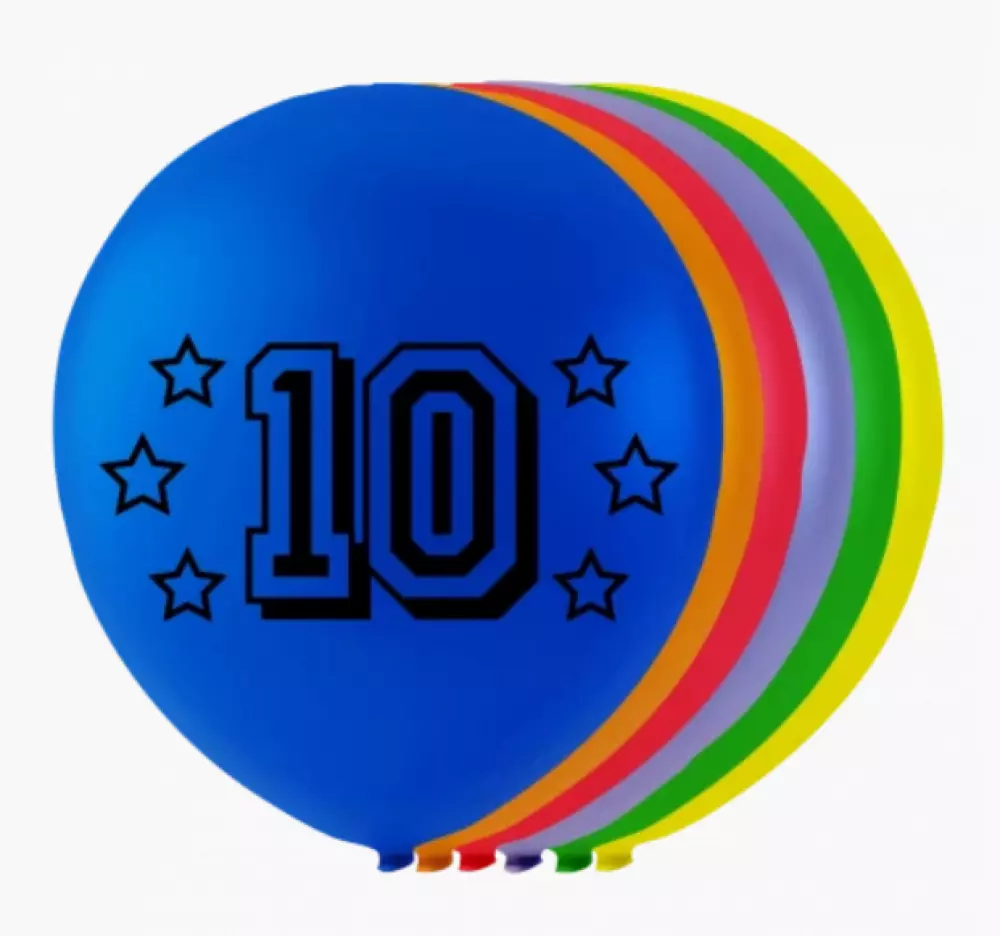 Ballonnen cijfer 10 - 8 stuks 26cm