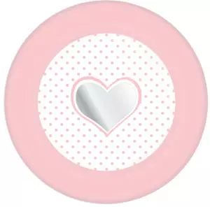 Kartonnen bordjes roze met hart 8-stuks