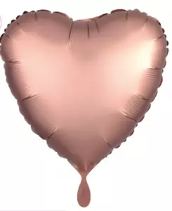 Folieballon - Rose gouden hart (mat metallic) - 43 cm / 17 inch