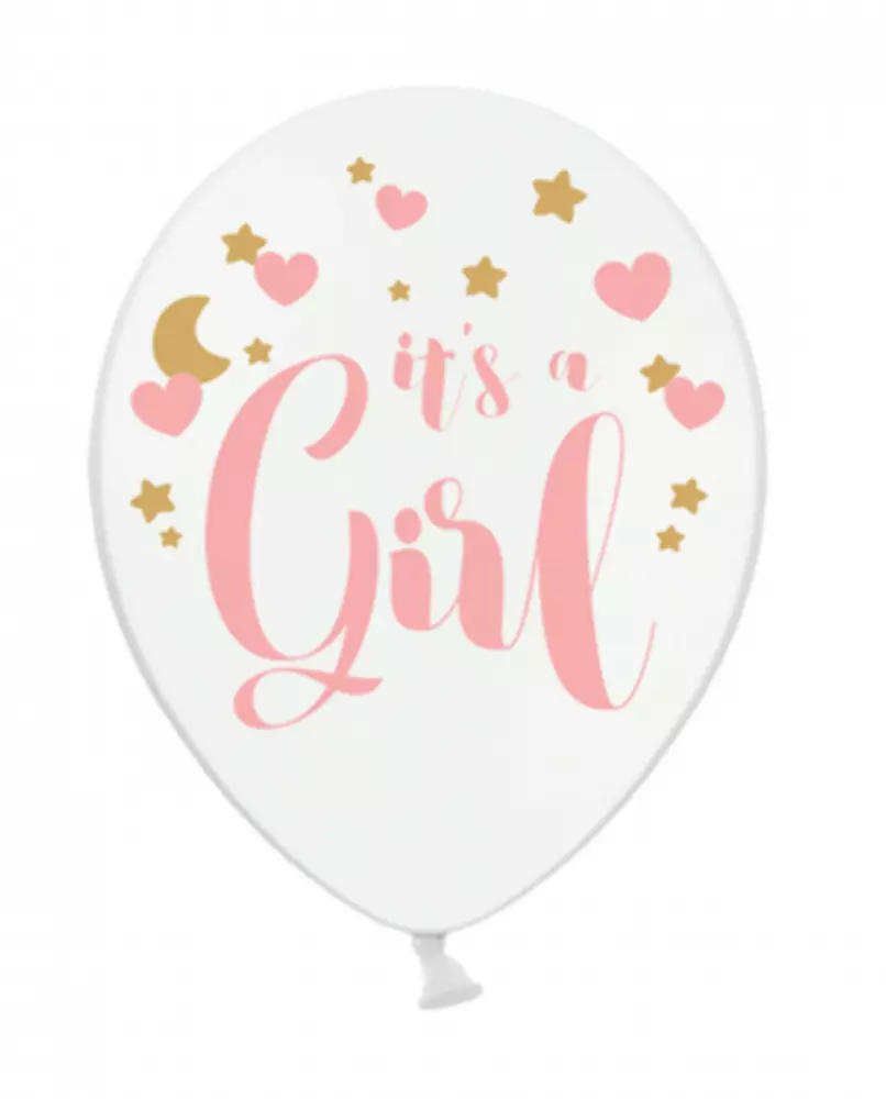 Ballon - It is a girl - 30 cm 6-stuks