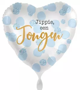 Folieballon - Jippie, een jongen  - 43 cm / 17 inch