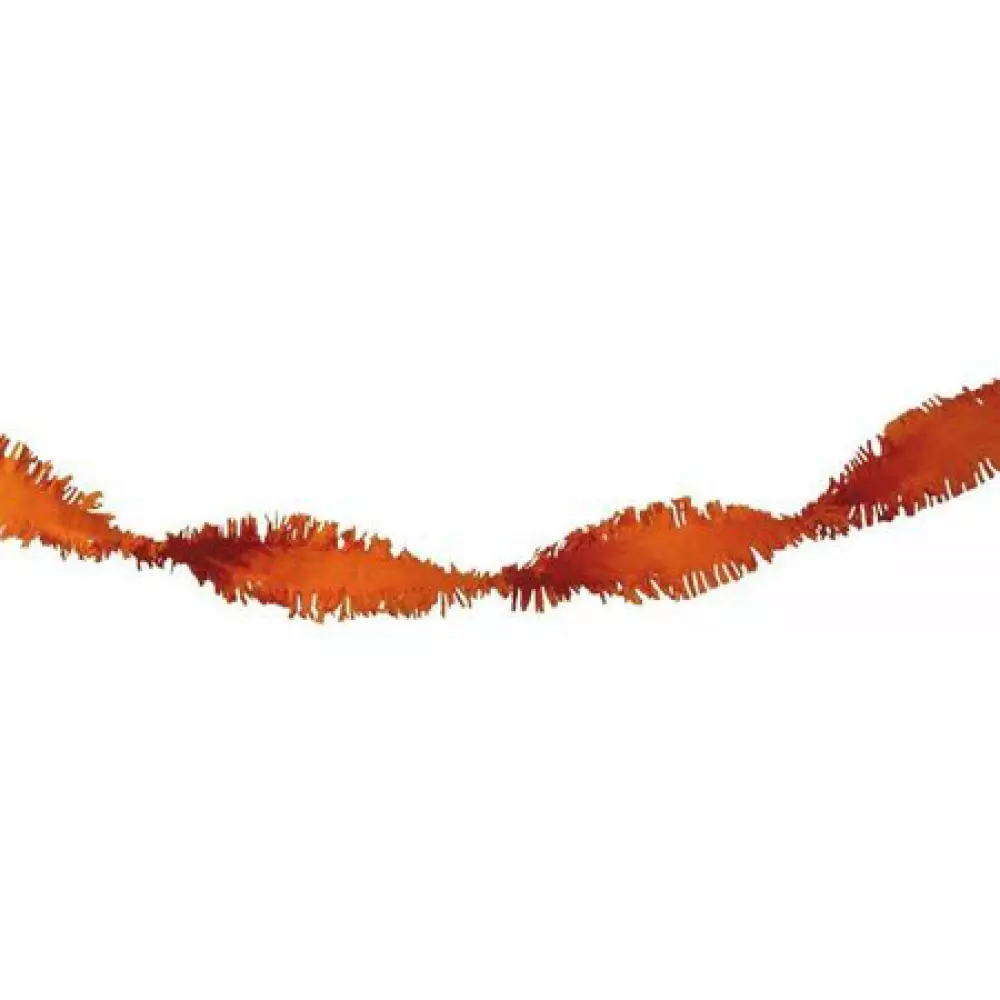 Oranje Crêpe Guirlande - 4-Laags, 24 Meter - Brandvertragend