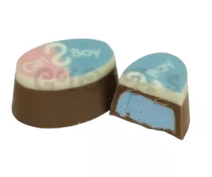 Chocolade bonbon JONGEN blauw Gender reveal bonbon (handgemaakt)