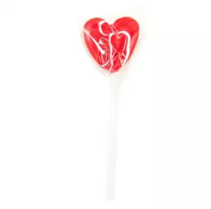 Lolly - Swigle Pop heart - 12 gram ROOD/WIT - per stuk