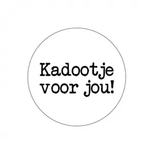 Sticker met tekst Kadootje voor jou Wit-zwart 5-stuks Ø 40mm