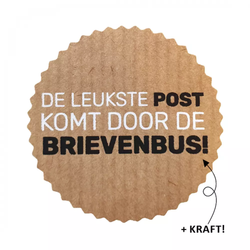 Kraft 'Leukste Post' Stickers - Verfraai Je Brievenbuspakketjes, Ø 44mm, Set van 5