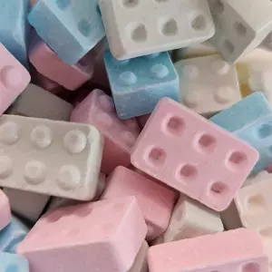 Lego snoep dextrose in pastelkleuren. 100 gram (Halal en glutenvrij)