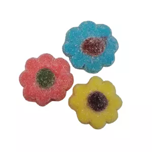 Kleurrijke Suikerbloemen met Jelly Stip: Een Fruitige Traktatie! 100 gram