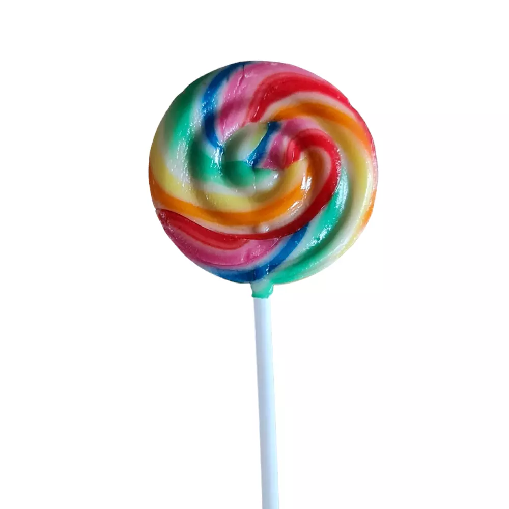 Lolly Swigle Pop Mini fruit - Regenboog kleuren 12gr - per stuk 