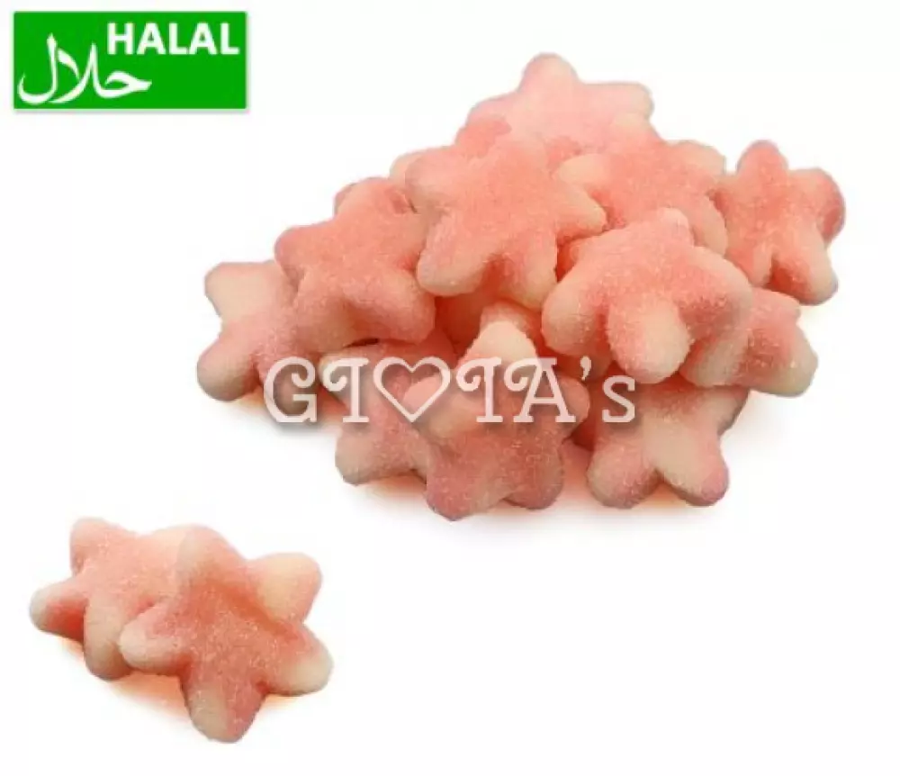 Roze wit suikersterren 100 gram HALAL