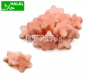 Roze wit suikersterren 100 gram HALAL