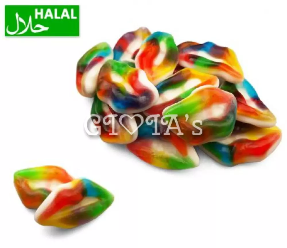 Halal jelly regenbooglippen 100 gram