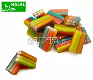 Rainbow Bricks - Regenboog Bouwblokjes met Vanillevulling 100 gram HALAL