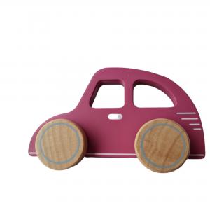 Jippy houten auto roze/rood