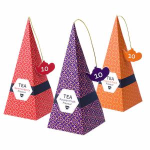 Thee - Piramide vormige cadeauverpakking - 10 zakjes - 3 verschillende soorten