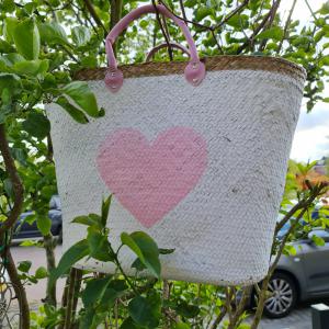 Strandtas - Hart roze/lila