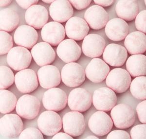 Roze aardbeien snoepballen 10-stuks