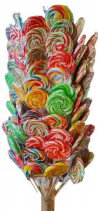 Spiraal lolly 30 gram in diverse kleuren prijs is per stuk