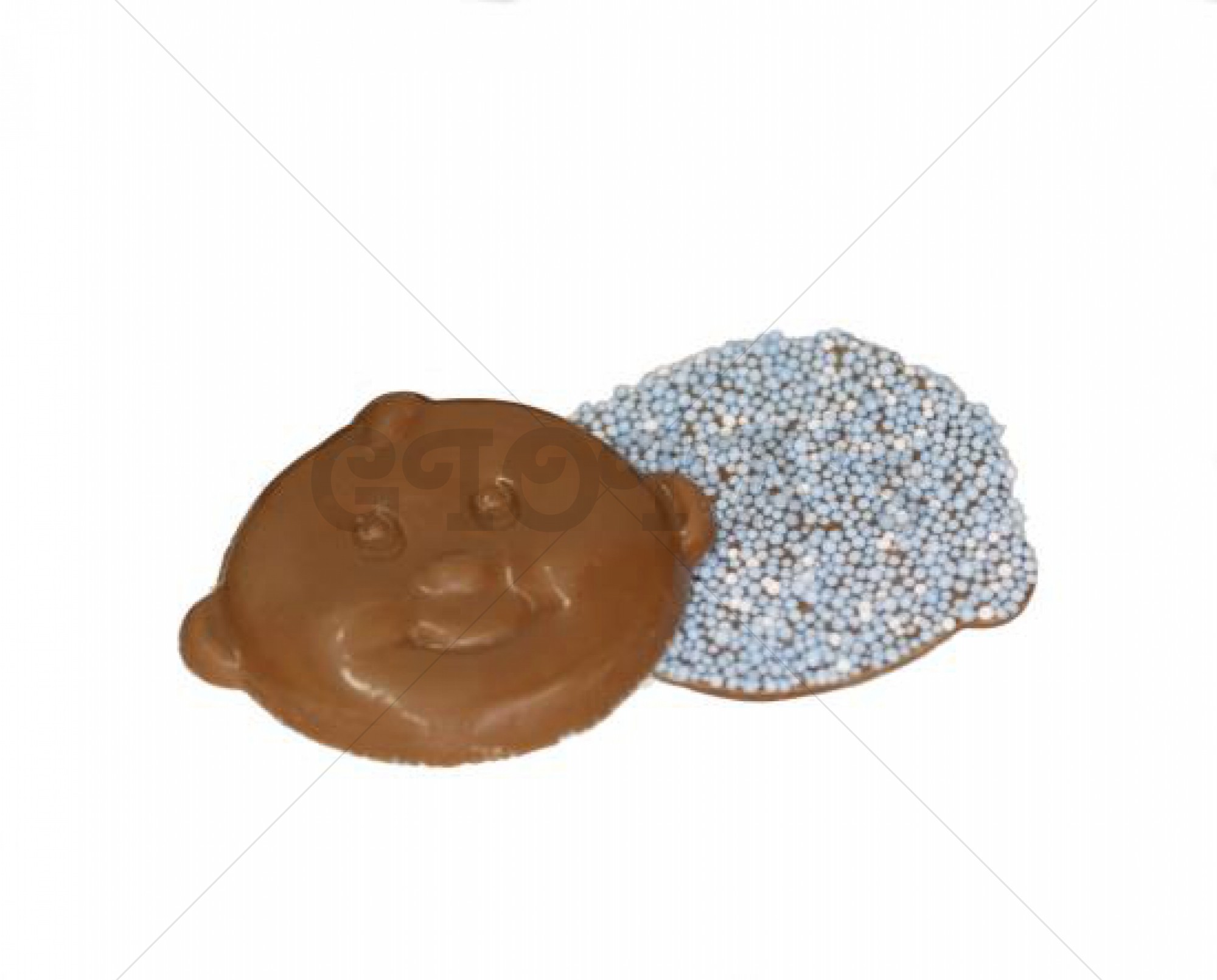 Themasnoep - Chocolade babysnoetjes blauw per stuk