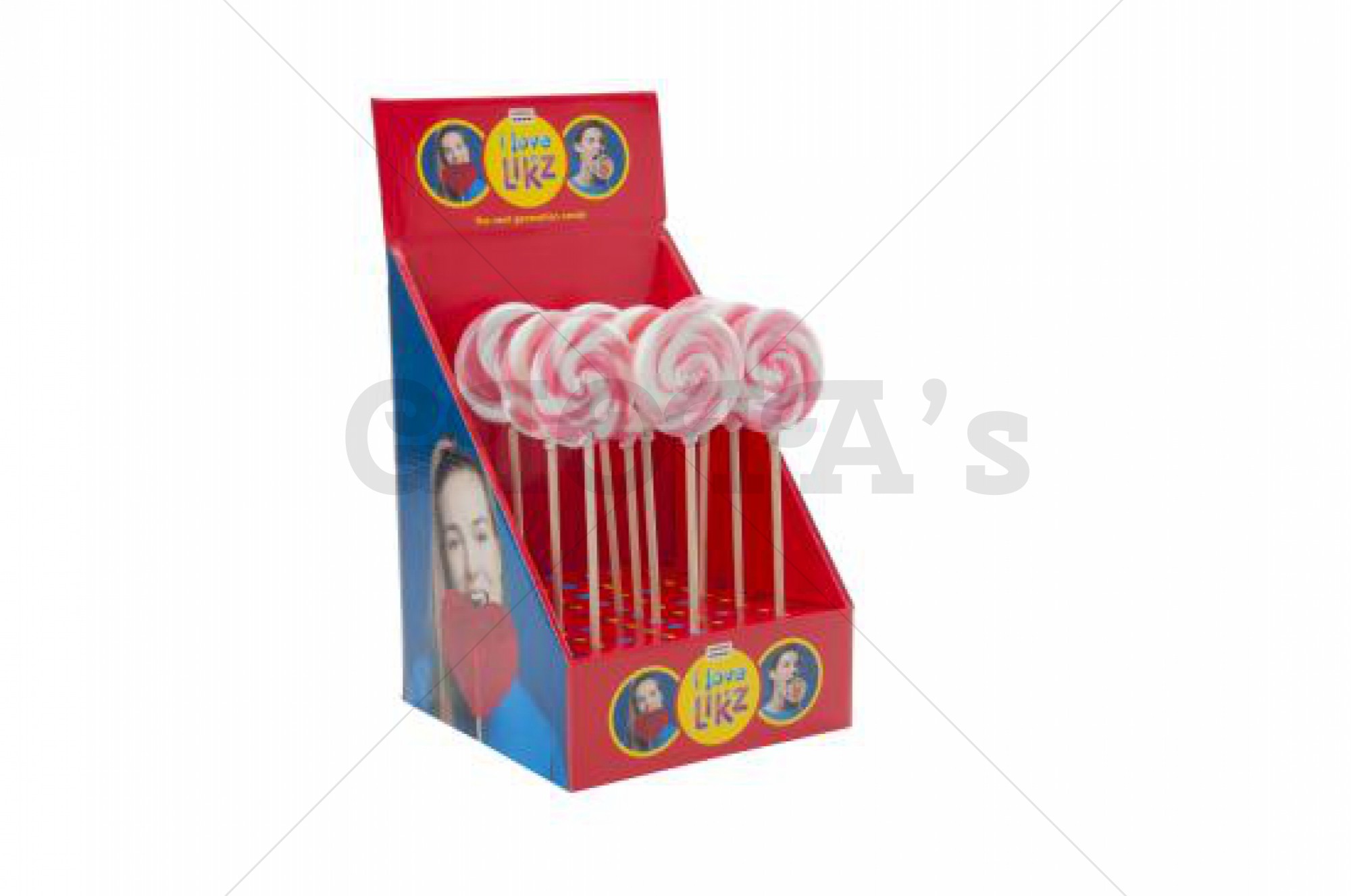 Themasnoep - Spiraal lolly roze 7 cm prijs is per stuk.