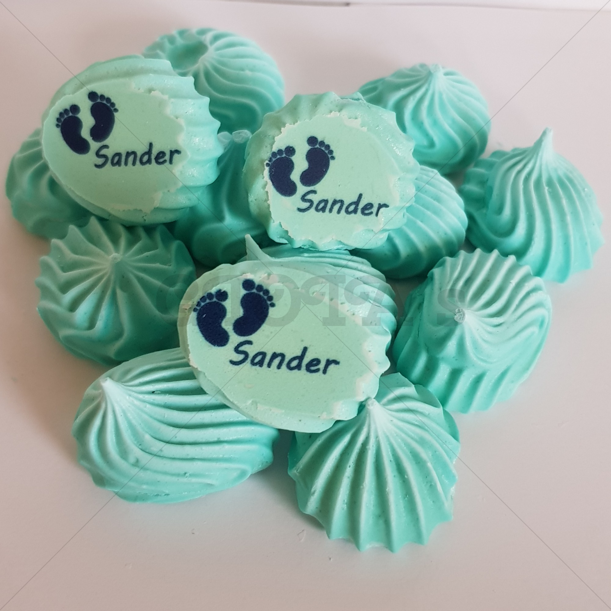 Meringue schuim voor een Babyshower, Gender Reveal, Kraamfeest, Geboorte 20 stuks (glutenvrij) geslachtsbepaling babyshower