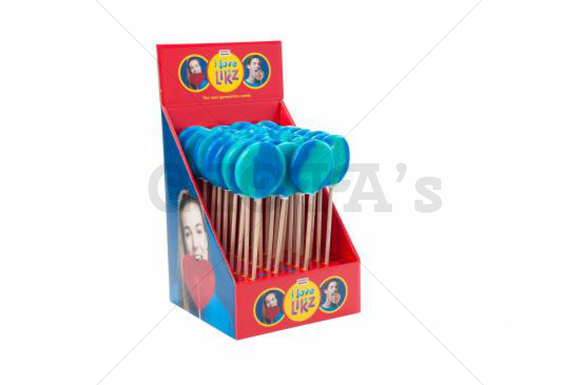 Themasnoep - Lolly blauw-groen