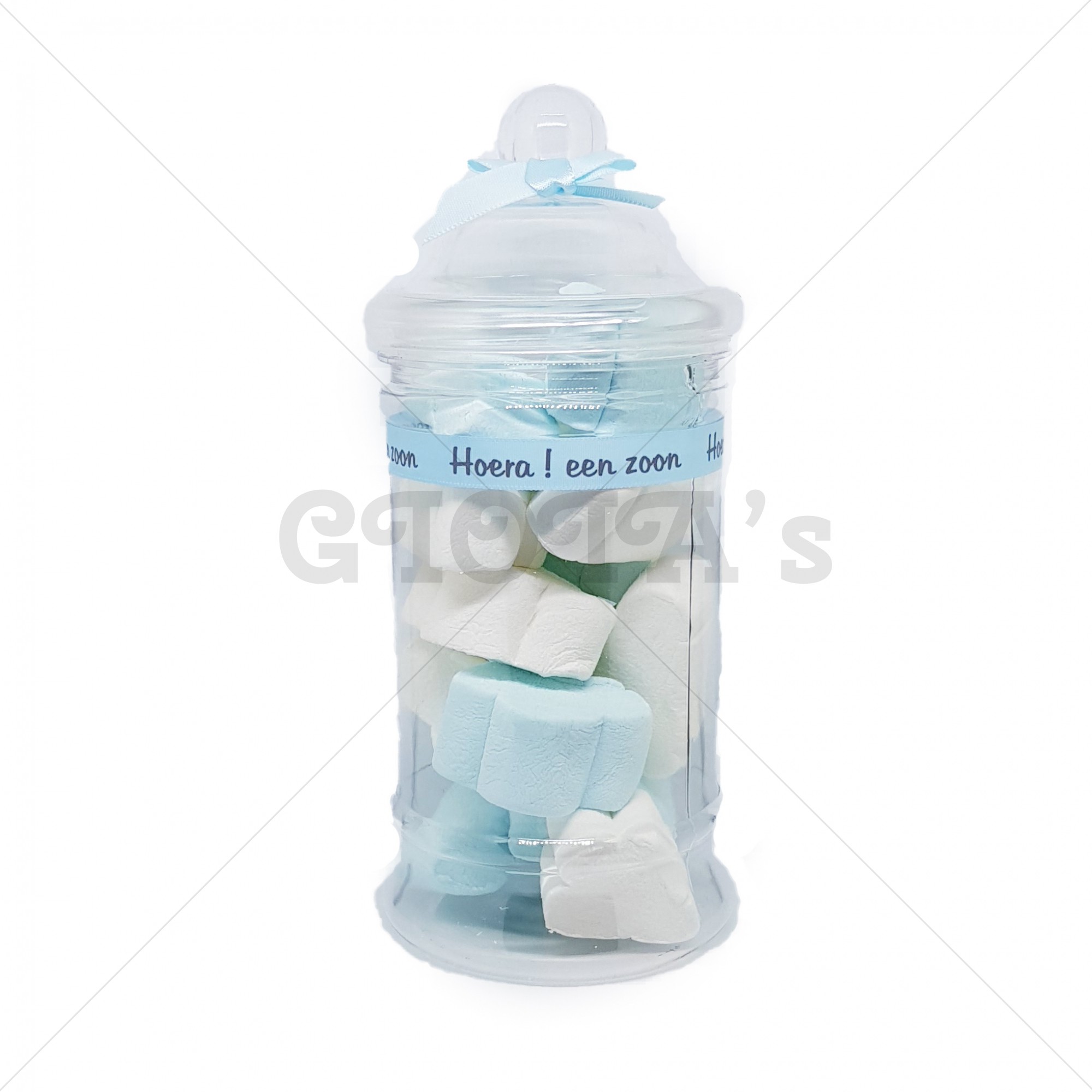 Snoeppot - blauw-wit wolkjes