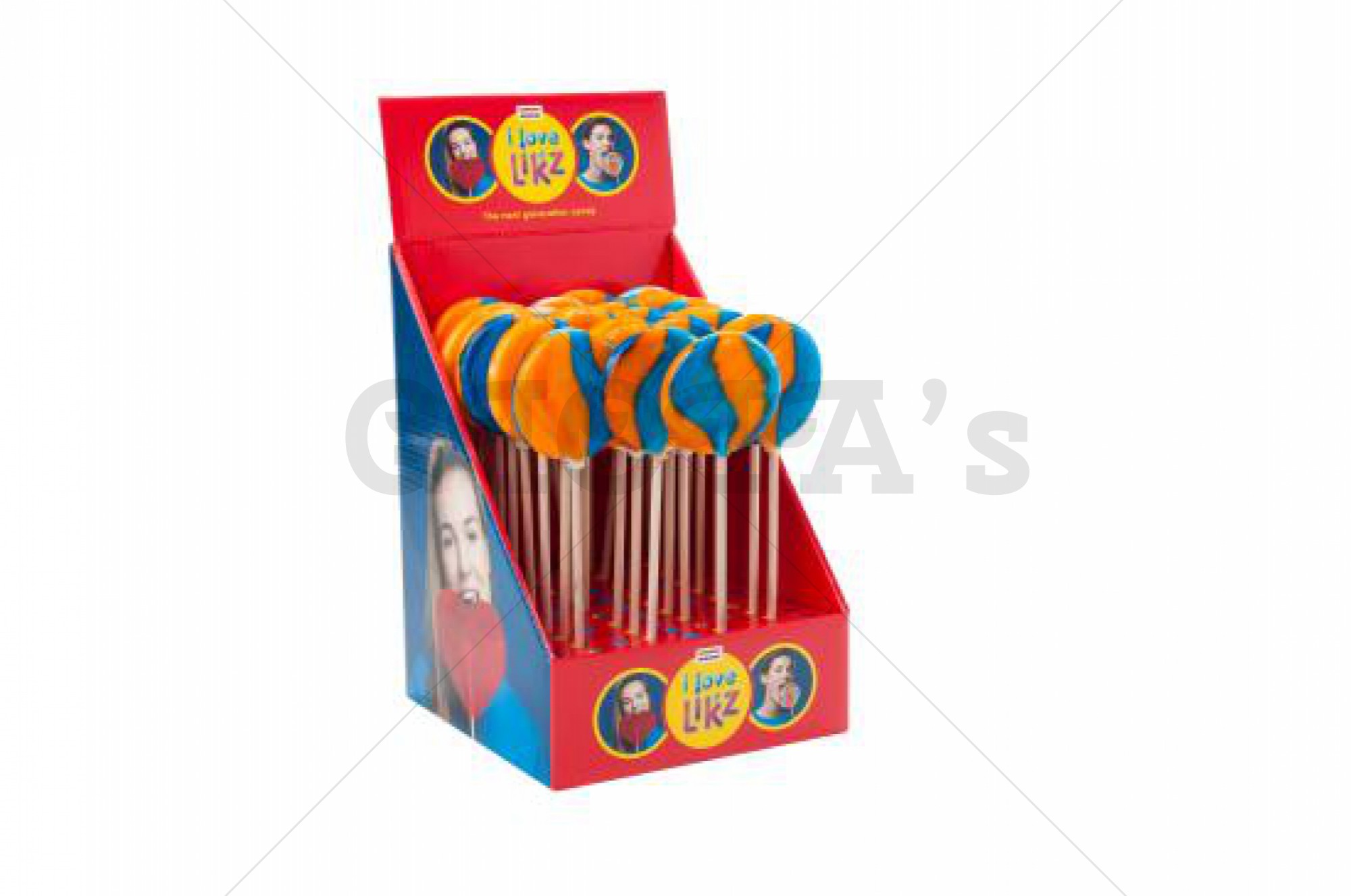 Themasnoep - lolly blauw-oranje