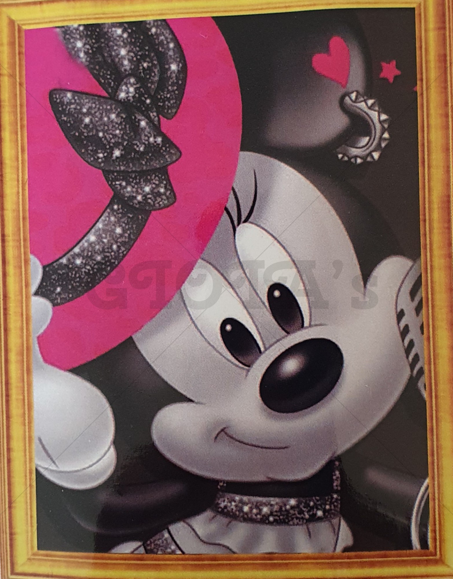 Diamond Painting Minnie met roze hoed 30 x 40 cm