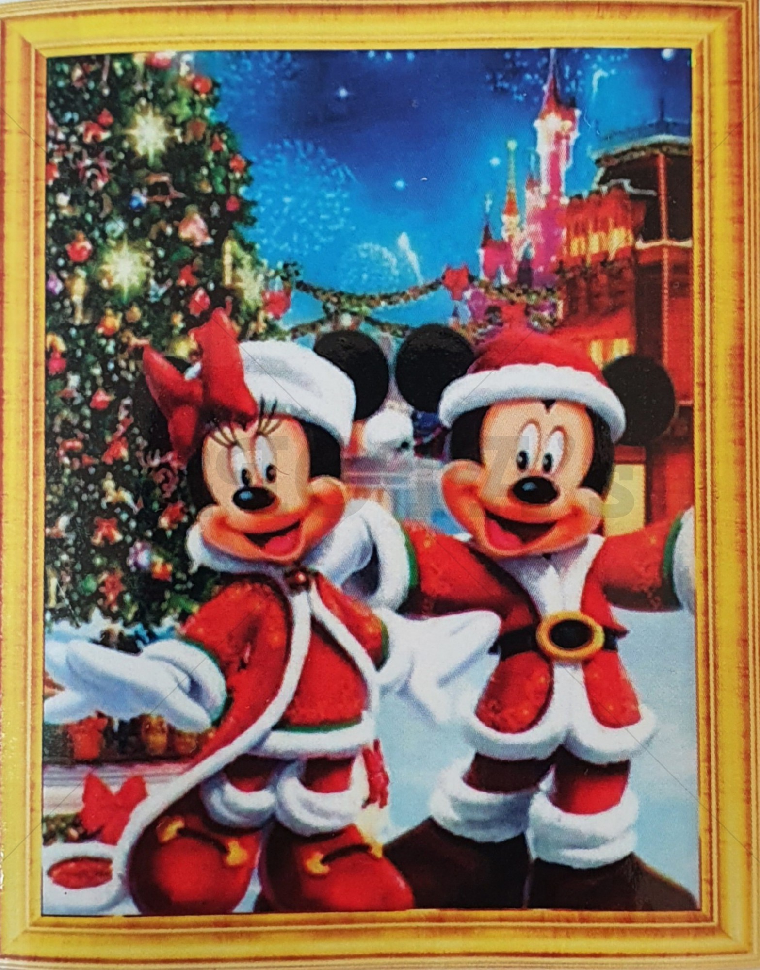 Diamond Painting Mickey en Minnie bij de kerstboom 40 x 50 cm
