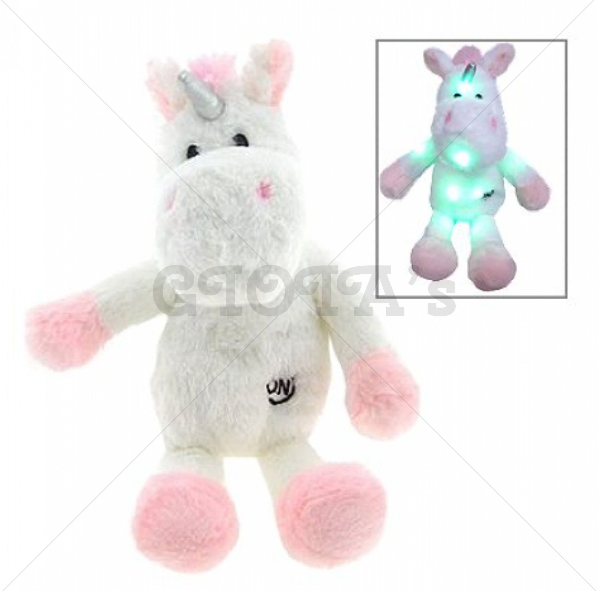 Unicorn knuffel met led licht 37cm