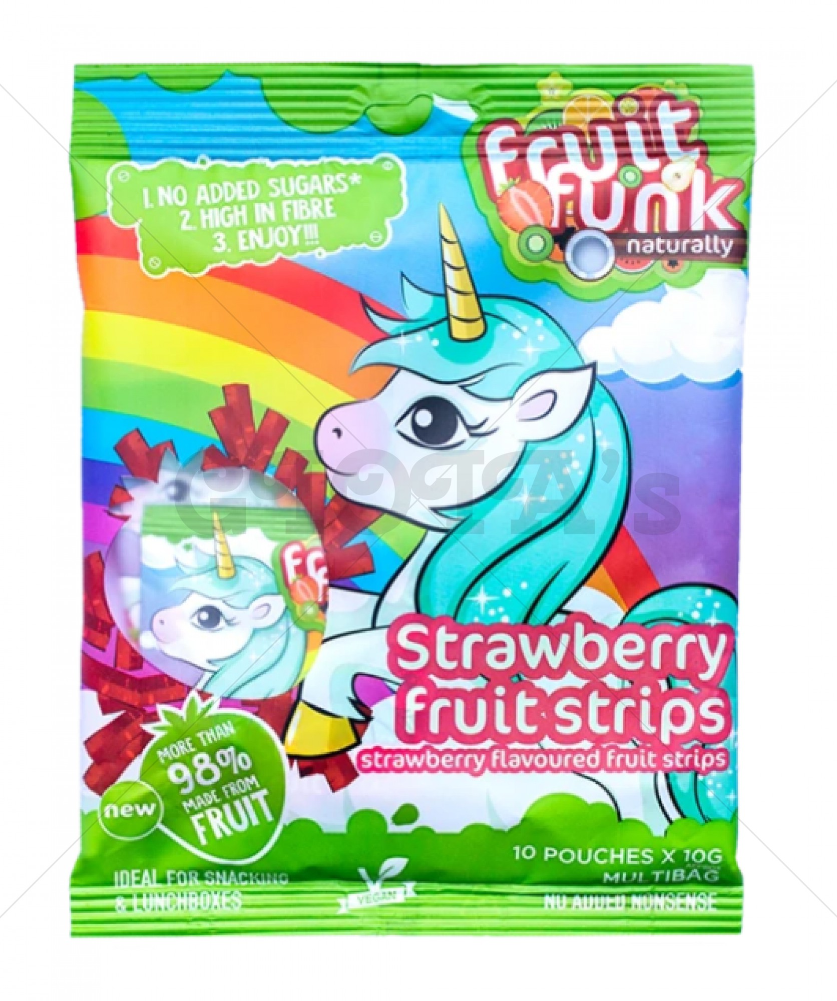 Unicorn Multibag Crispy gezond snoepje Aardbeien 10-stuks