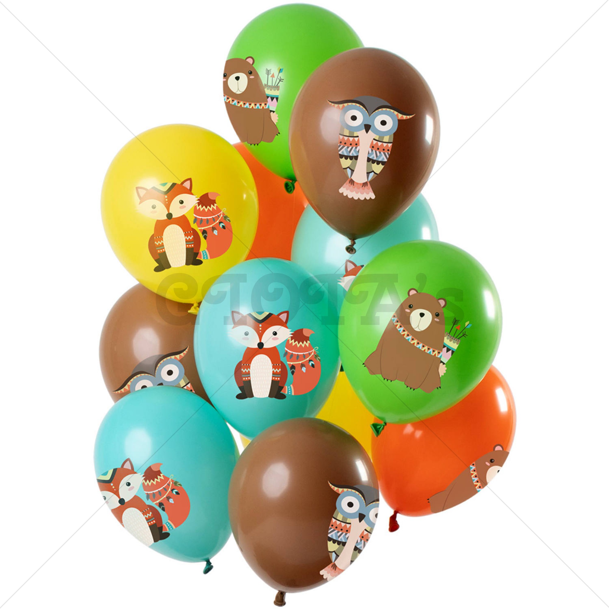 Ballon set bosdieren 12-stuks