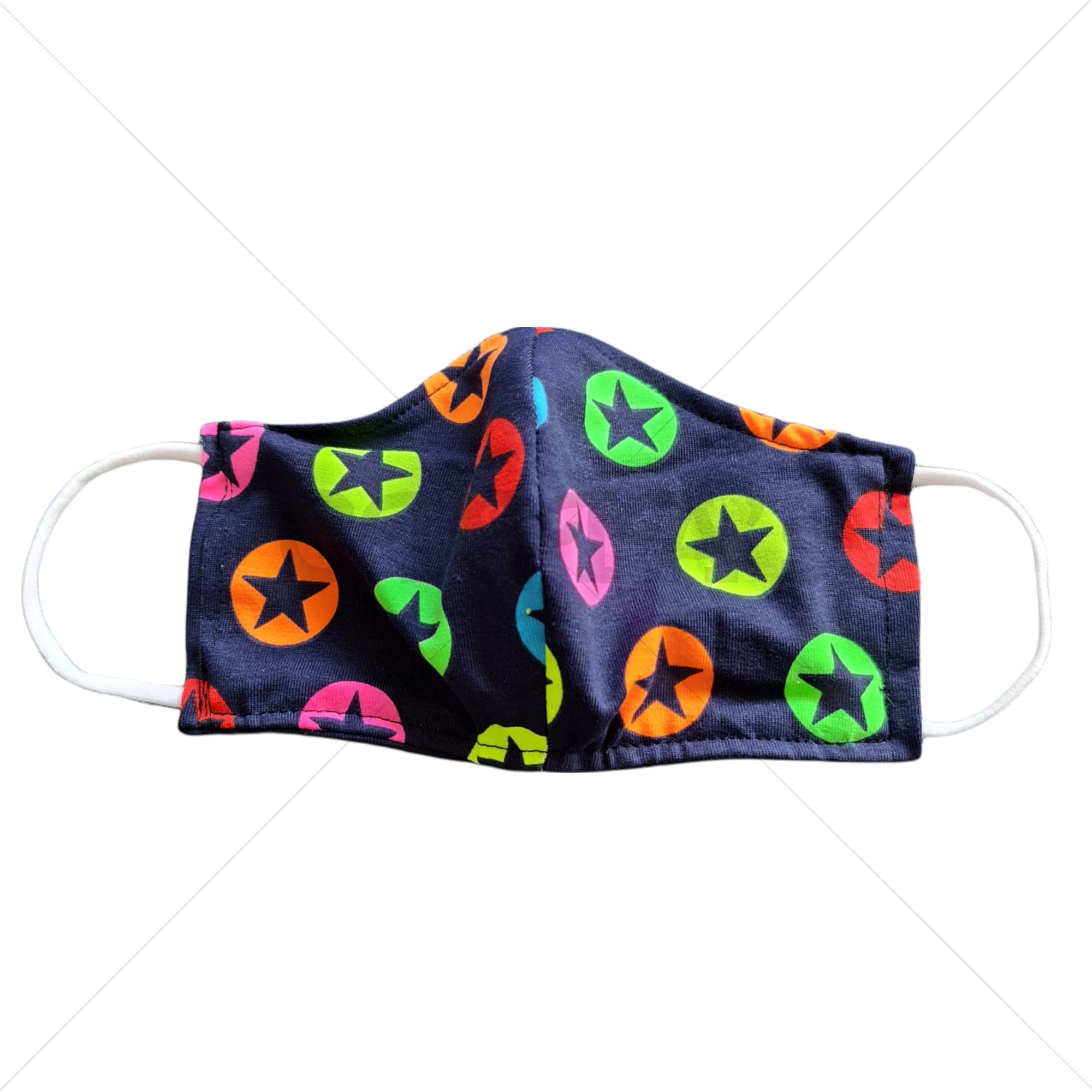 Mondkapje kind 6 tot 12 jaar - Marine neon ster - model 2