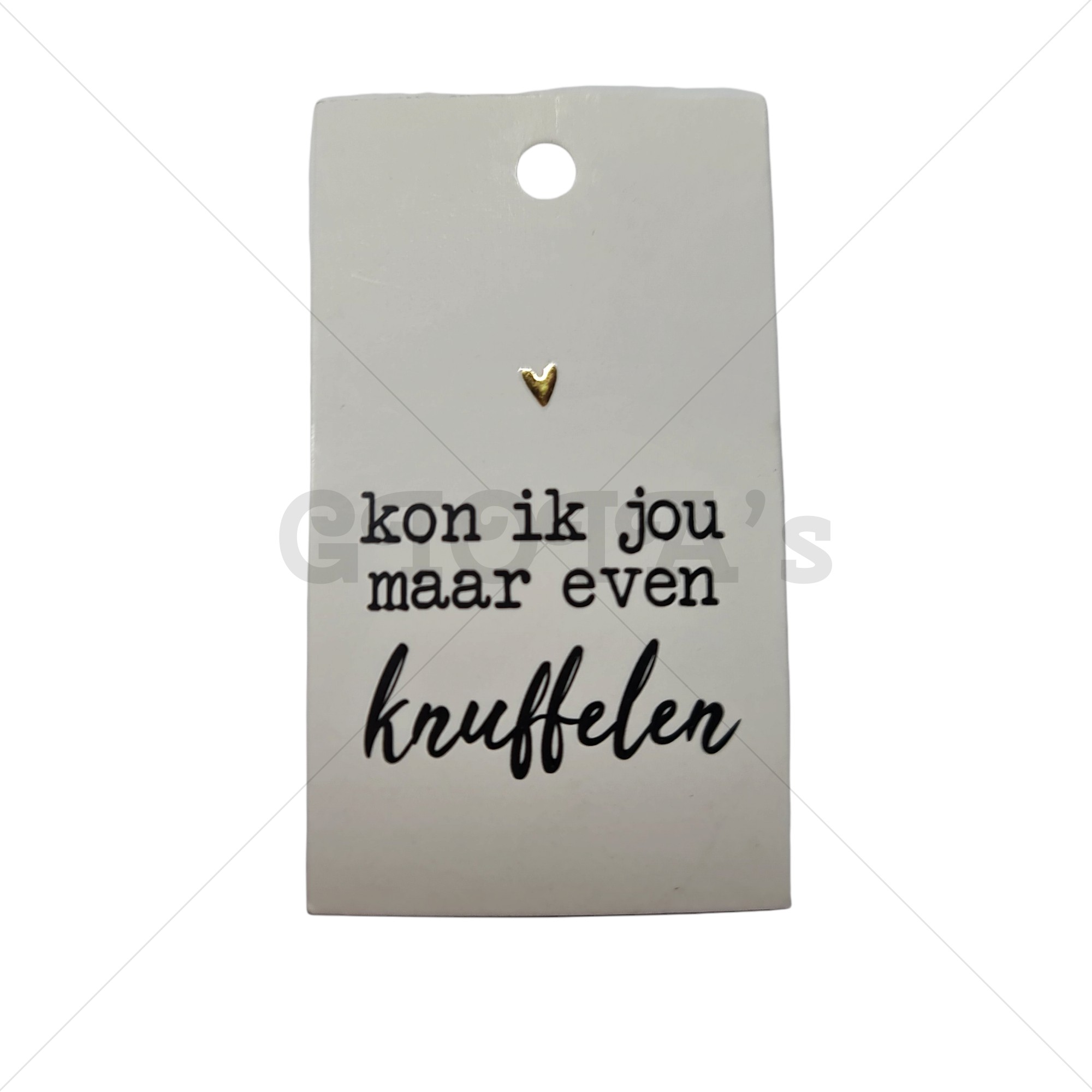 Cadeaullabel met tekst Kon ik jou maar even knuffelen 40x70mm.