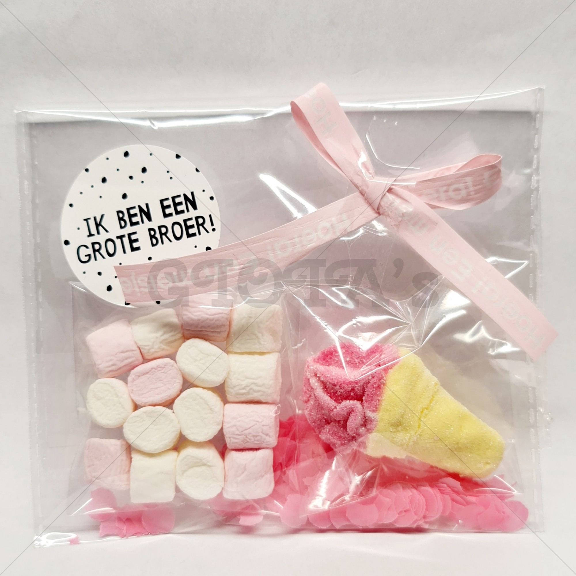 Geboortetraktatie ROZE Ik ben een grote BROER