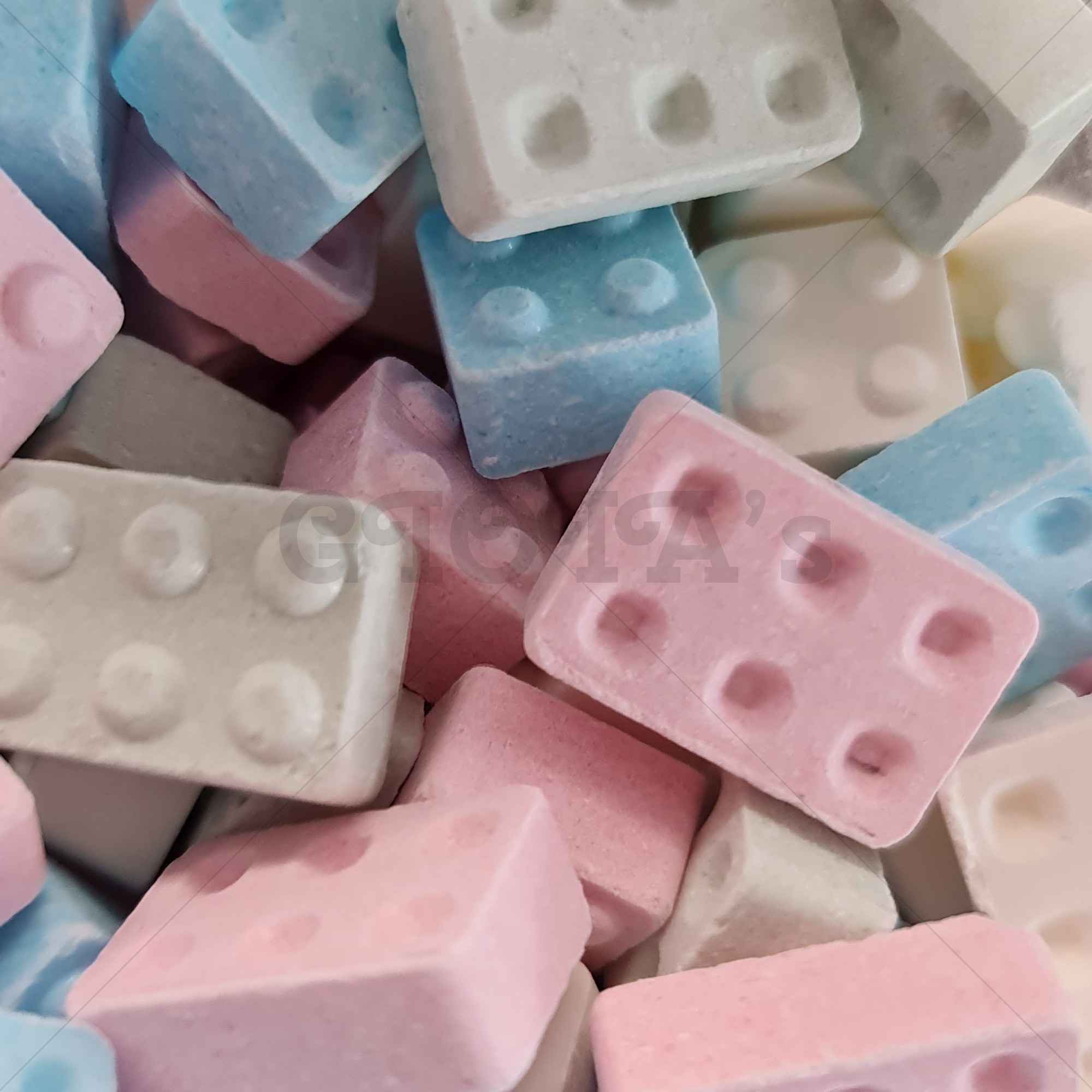 Lego snoep dextrose in pastelkleuren. 100 gram (Halal en glutenvrij)