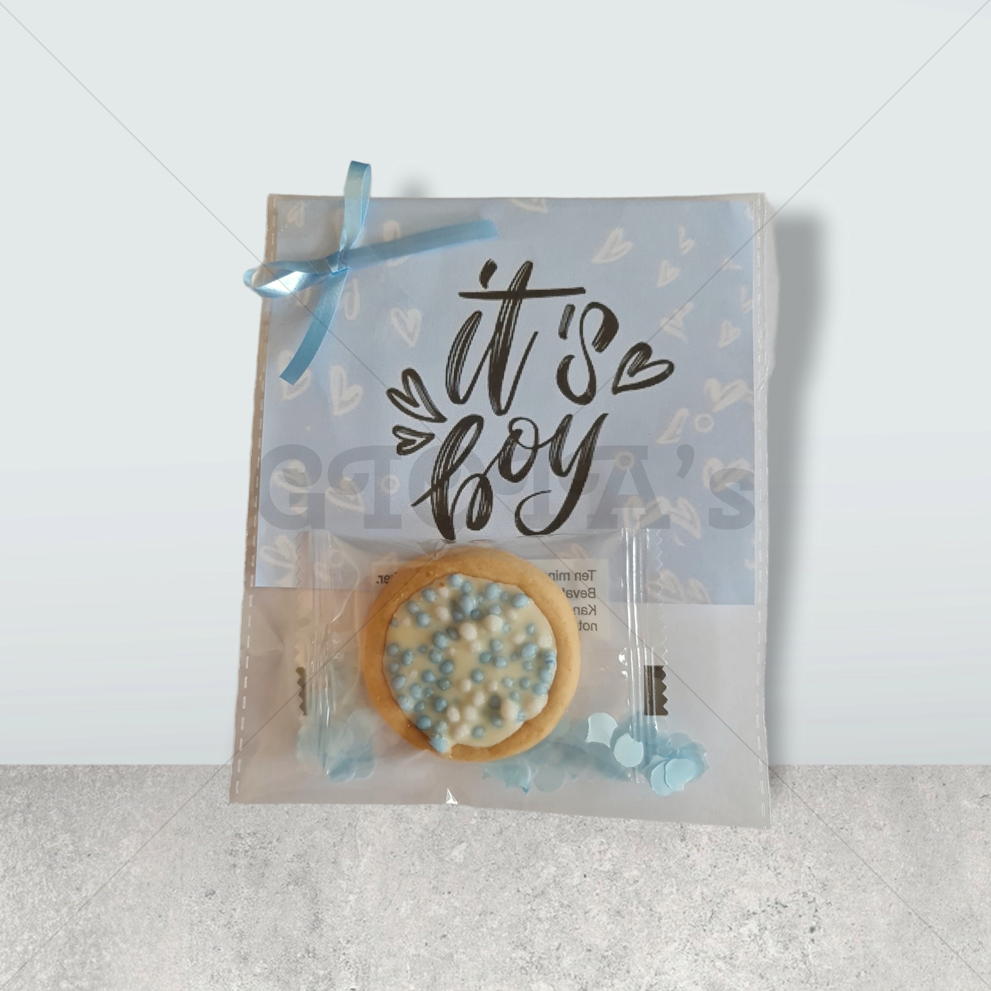 Geboortekoekje BLAUW kant en klare geboortetraktatie