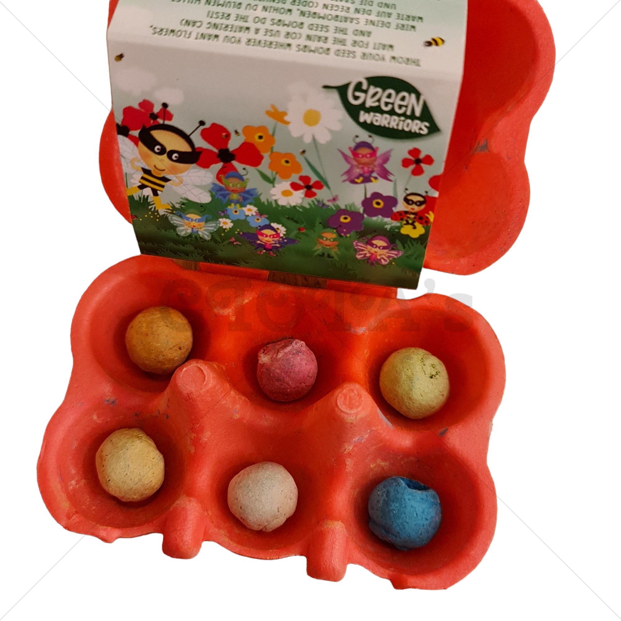 Zaadbommen groeibolletjes wat bloemetjes worden.