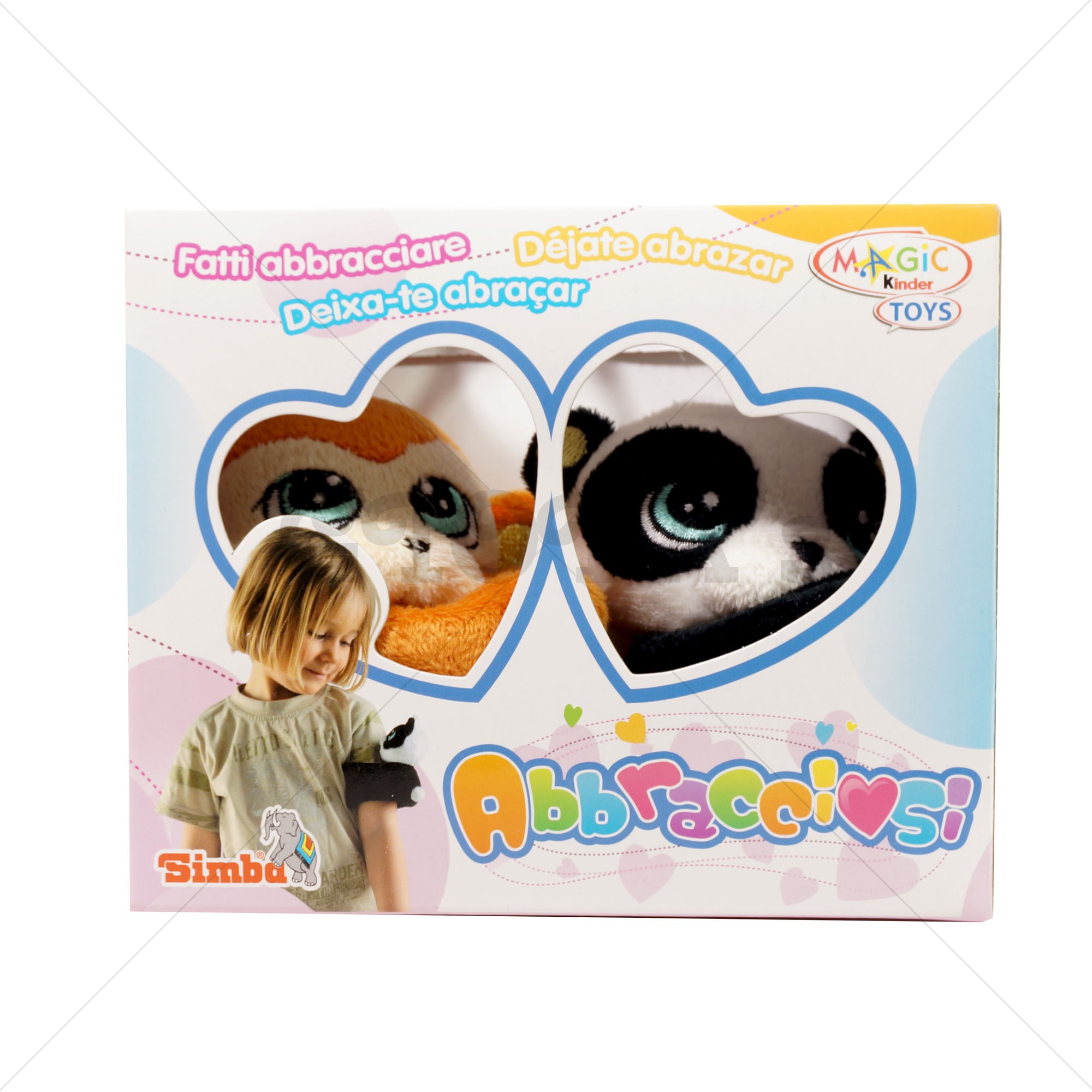 Armbandknuffel panda en aap